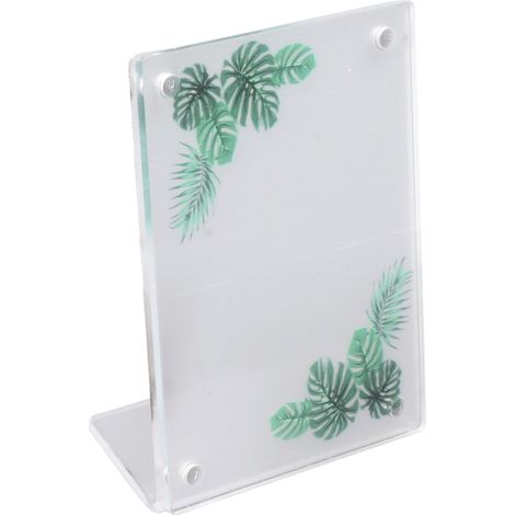 Cadre photo magnétique universel en acrylique transparent de 7,6 cm (3 pouces) pour cartes, billets de cinéma, motif feuilles de monstera (1/5)