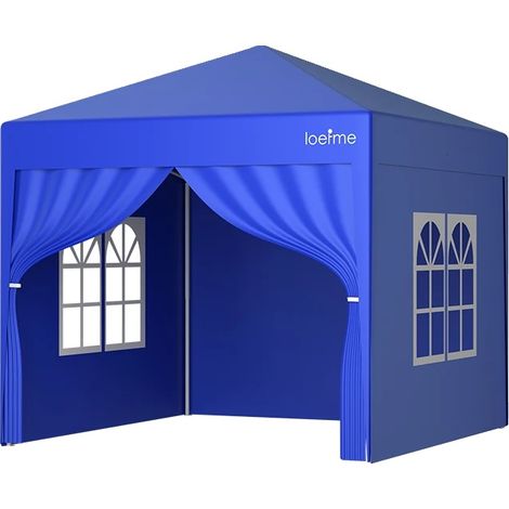 Refugio plegable, toldo resistente a la intemperie, altura ajustable, 2,5 x 2,5 m, azul (1/2)
