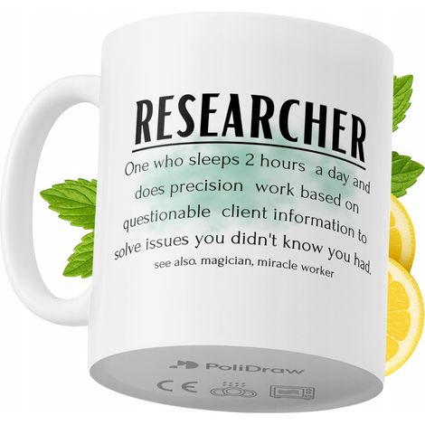 Taza de café/té divertida y humorística para investigadores. Taza con diseño gráfico y texto gracioso para cumpleaños, santos y días festivos. Taza premium para ocasiones especiales en casa, la oficin (1/5)