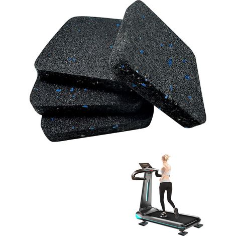 Ensemble de 4 tapis anti-vibrations, tapis pour machine à laver, tapis de protection de sol, tapis en caoutchouc pour sèche-linge, meubles, armoires, etc. (9 x 9 x 2 cm) (1/5)