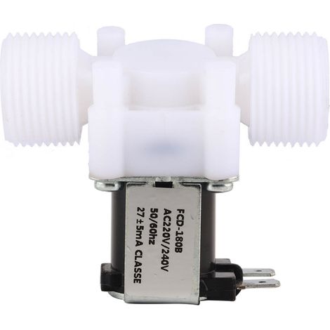 Électrovanne plastique G3/4 NC normalement fermée pour arrivée d'eau, AC220-240V, vanne solénoïde électrique. (1/5)
