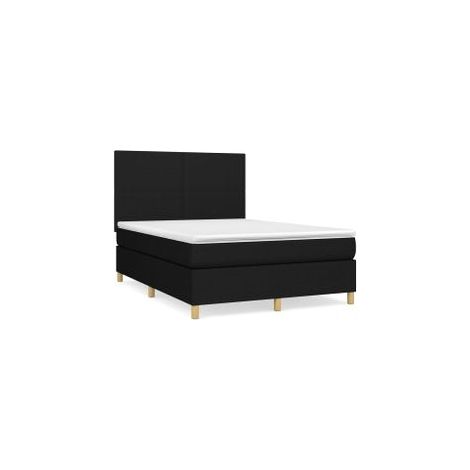 Sommier à lattes de lit avec matelas Noir 140x190 Tissu (1/5)