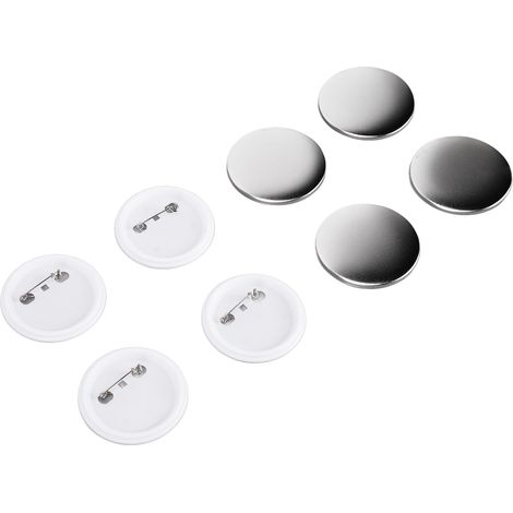 100 Pièces Supports pour Badges en Métal avec Base Plastique - Kit DIY pour Création d'Épingles Cadeaux Anniversaire Noël 58mm (1/5)