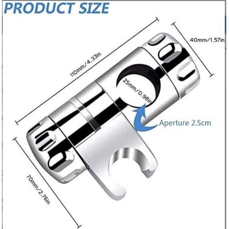 Supporto per doccia regolabile, supporto per soffione doccia di ricambio in ABS, supporto per doccetta a mano, staffa di fissaggio da 25 mm (1/4)