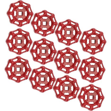 12 pièces Poignées de Vannes Fonte Rouge (1/5)