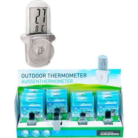 EDM – Thermomètre de jardin avec ventouse – Plage de température -20 °C à +50 °C – Imperméable – Ventouse Ø 40 mm