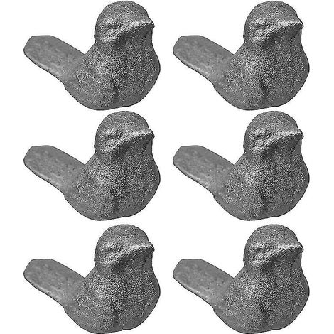 6-teilige Tischdekoration aus Eisenvögeln