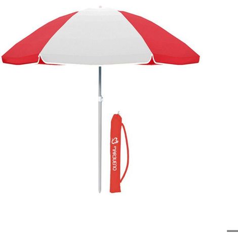 Ombrellone da spiaggia - MARBUENO - 220 cm - Rosso - Struttura in acciaio - Diametro 220 cm
