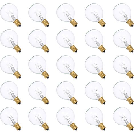 G40-Glühbirne mit E12-Sockel, 25 Stück, 230 V Wechselstrom, IP44 wasserdicht, warmweißes Licht, ideal für Lichterketten, Partydekorationen, Hochzeiten und andere Veranstaltungen. Tragbar. (1/5)