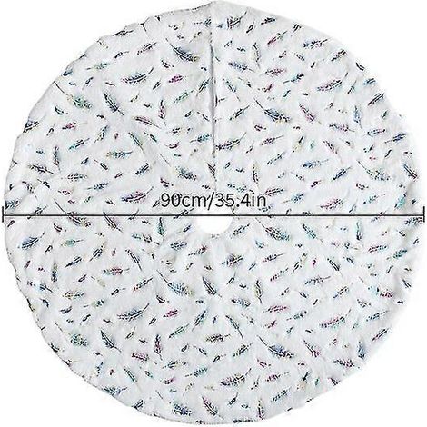 Falda para árbol de Navidad de 90 cm, alfombra para los pies del árbol de Navidad, tapete para debajo del árbol, decoraciones navideñas para el hogar, copo de nieve. (1/5)