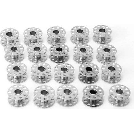 20X Argenté Bobine Canettes Métal De Fil Pour Machine Coudre Outil Couture Spool (1/3)