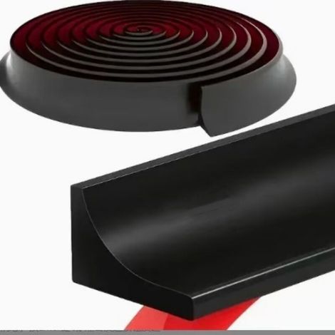Joint pour Douche 100cm Seuils de Douche Barriere de Douche Anti Débordement Seuil de Douche Barrage D'eau Autocollante Joint Douche pour Baignoire Coins Évier (Noir, 1M) (1/5)