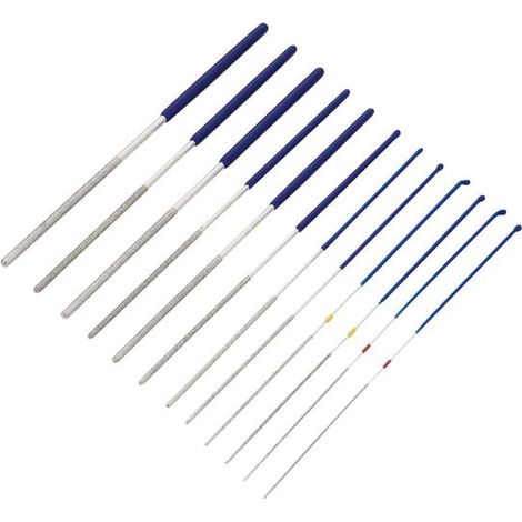 BlueSpot 12pc Mini Round Fine Small Flexible Diamond Files Jewellery File 125mm (1/2)