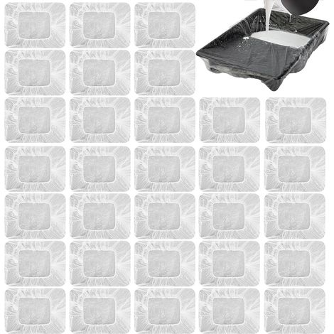 doublures de Plateau de Peinture, Lot de 30 revêtements jetables pour bac à Peinture de 9 in, Grand Plateau de Peintre, Plateau de Peinture jetable, Plateau de Peinture Transparent (1/5)