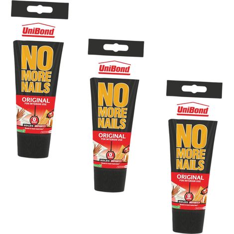 Unibond No More Nails Original Tube 200ml - Pack of 3 Adhesive (1/2)