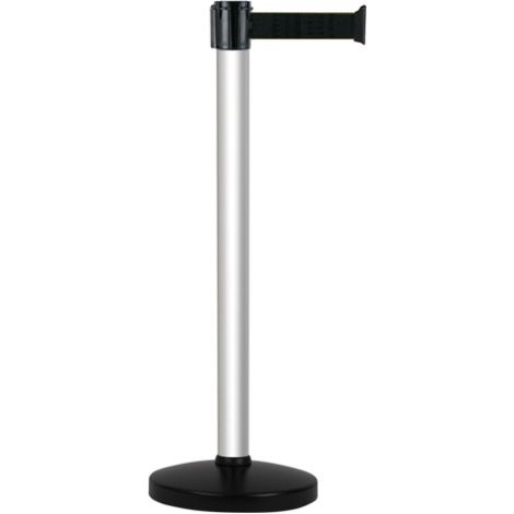Poteau Alu Anodisé à sangle Noir 5m x 50mm sur socle portable - 2052368 (1/3)