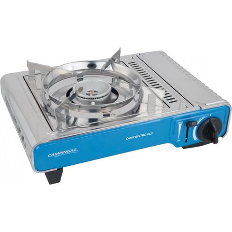 Campingaz – Réchaud de camping bistro DLX 2200W – Brûleur en acier inoxydable – Allumage piézo – Compartiment sécurité cartouche CP250 – 2000037341