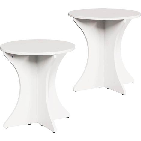 Maison Exclusive - Couchtisch 2 pcs Weiß Massivholz Kiefer