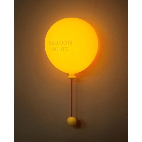 Applique murale ballon rechargeable - Silicone souple - Minuteur 30 min - Lumière orange/jaune chaude - pour chambre d'enfant - 1 pièce (1/5)