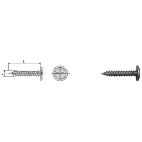 Phosphatierte Unterlegscheiben-Kopfschraube 4,2 x 25 mm - 10,0 STO - 522 4,2 x 25