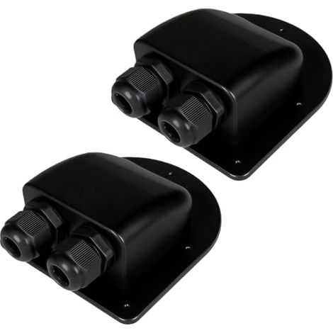 Lot de 2 presse-étoupes d'entrée de câble solaire, étanchéité IP68, double boîtier d'entrée de câble, connecteur photovoltaïque incurvé en ABS pour supports de panneau solaire sur camping-car (1/5)