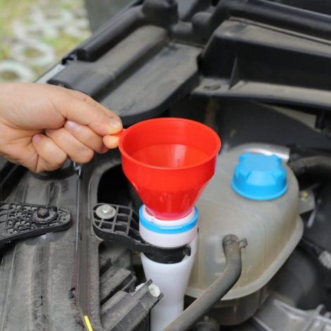 Entonnoir À Carburant En Plastique Rouge Avec Tuyau Flexible, Pour Voiture, Moto, Lot De 5 (1/4)
