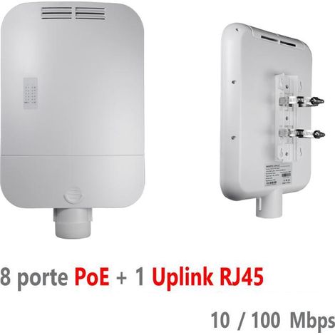 SWITCH POE 8CH + 1 UPLINK 10/100MBPS MAX 120W SAFIRE