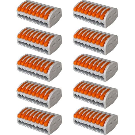 CCYKXA 10 Stück PCT-218 Hebelmutter-Kabelverbinder, 8-Port-Leiter-Kompaktkabelverbinder, Kompaktfederverbinder-Klemmenblock