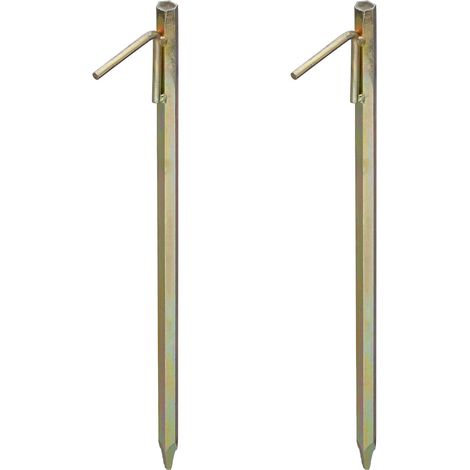 4 x XXL Bodenanker, Erdanker für harte Böden, 51cm, Zeltzubehör, zum Einschlagen, Stahl galvanisiert, Felsnagel, gelb