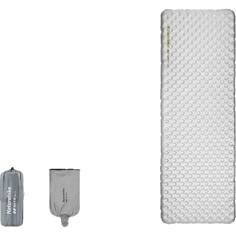Matelas de camping gonflable, ultraléger, étanche, Carré Argent-183x64 (1/2)