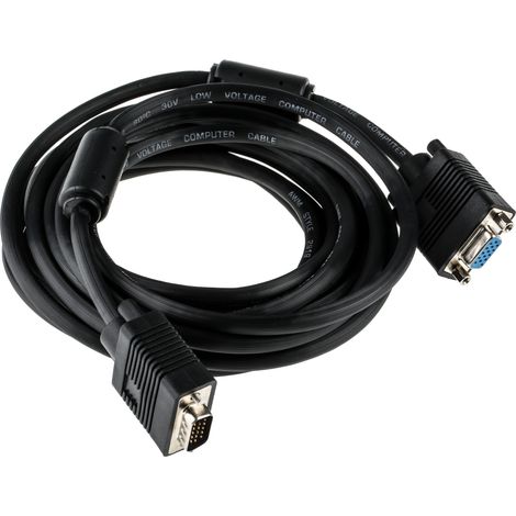Câble VGA VGA vers VGA Mâle VGA Femelle VGA 5m PVC Noir 0,12 mm 200 V c.c. ( Prix pour 1 ) (1/3)