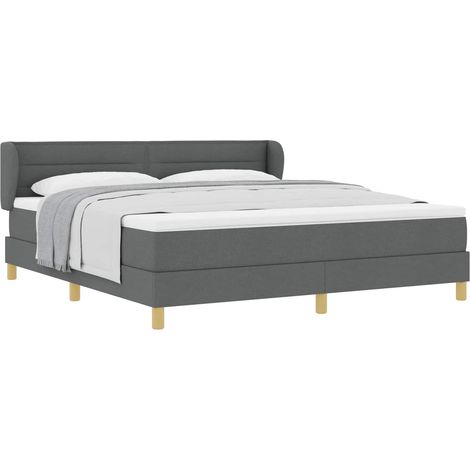 Boxspringbett mit Matratze Dunkelgrau 180 x 200 cm Stoff