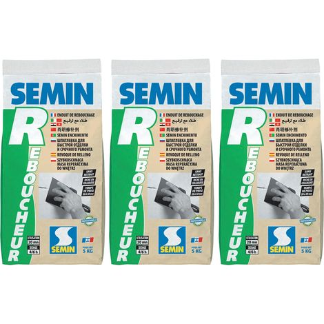 Enduit de Rebouchage Semin R - Intérieur - Poudre - Sac 5 kg (lot de 3) (1/4)