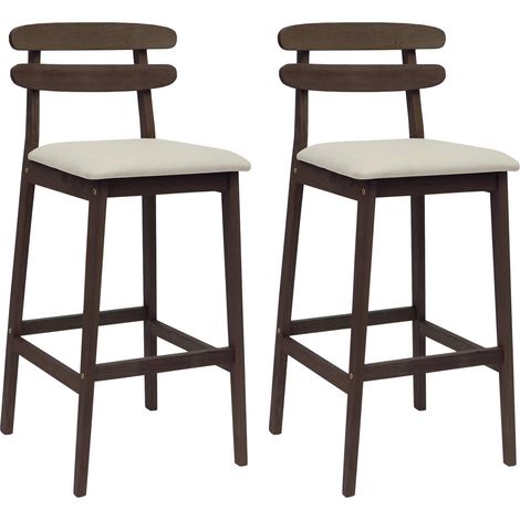 Sgabello da bar 2 pz Marrone chiaro e Beige vidaXL (1/5)