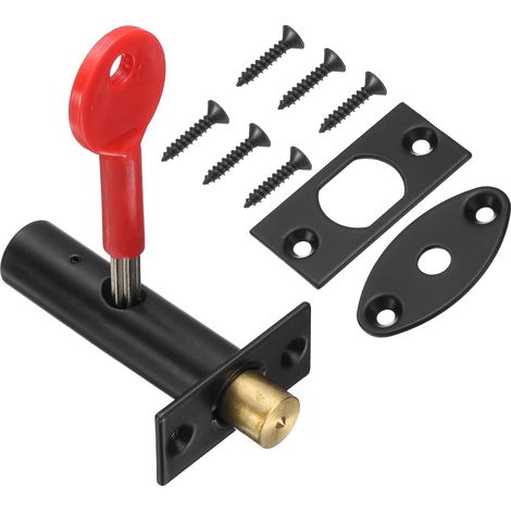 Cylindre En Acier, 16 Mm Serrure À Mortaise Cachée Tube Caché Clé Serrure À Mortaise Avec Clé Et Vis Pour Quincaillerie De Porte, Noir/Rouge (1/5)