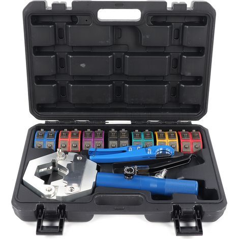 Portable hydraulic crimping tool for automotive air conditioning hoses, manual crimping tool (1/5)