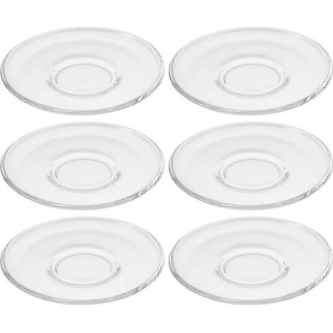 Lot de 6 dessous de verre, sous-tasses, dessous de tasse, assiettes décoratives pour cupcakes et desserts-9X9X1.5CM-Transparent