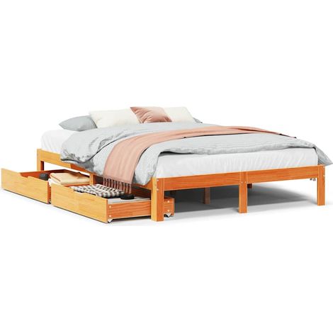 Maison Exclusive - Giroletto Cassetti Marrone Cera 120x190 cm Legno Massello Pino
