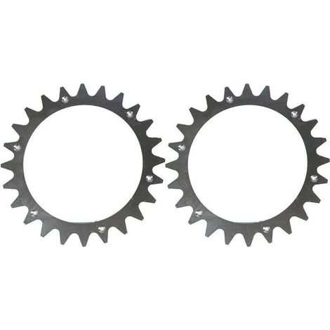 Lot de 2 roues de traction en plastique de type L (225 mm) pour robots tondeuses Worx Landroid (avec crampons antidérapants)