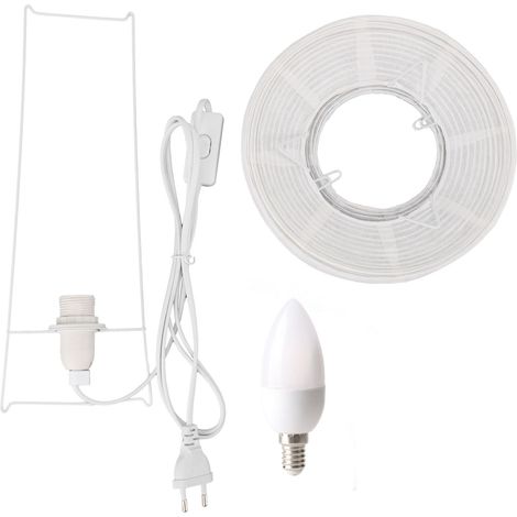 Ortviai Lampe de table en papier riz design minimaliste avec abat-jour en acier inoxydable et ampoule E14 incluse (1/5)