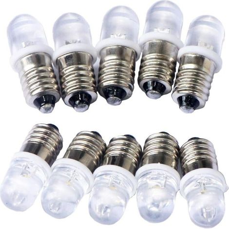 10 Stück E10 4,5V LED-Spotlampen, Kaltweiß, 6000K (1/5)
