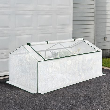 Serre de jardin blanc en PE 180 x 90 x 70 cm (1/5)