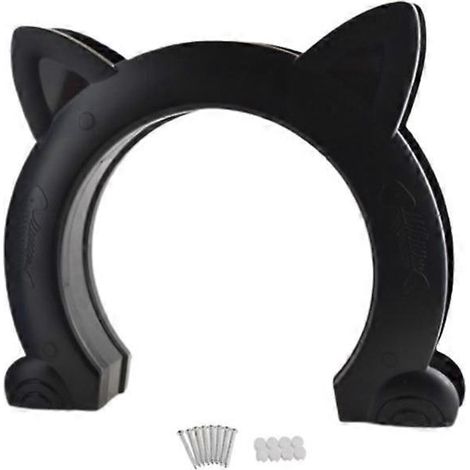 Katzenförmige Katzenklappe, Kunststoffschloss, einstellbare Durchgangsrichtung, Hundeklappe, Innen-/Außenzugang, kontrollierter Zugang.