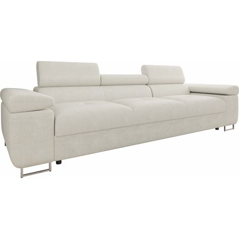 Mobilier1 – Canapé droit 3 places 263x102x70cm – Tapisserie durable – Pieds en métal – Ressorts Zig Zag pour confort optimal (1/5)