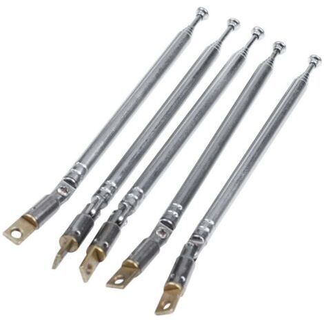 5 Pcs 32cm Length Section Telescopic AM FM Radio Antenna 180 Degree (1/4)