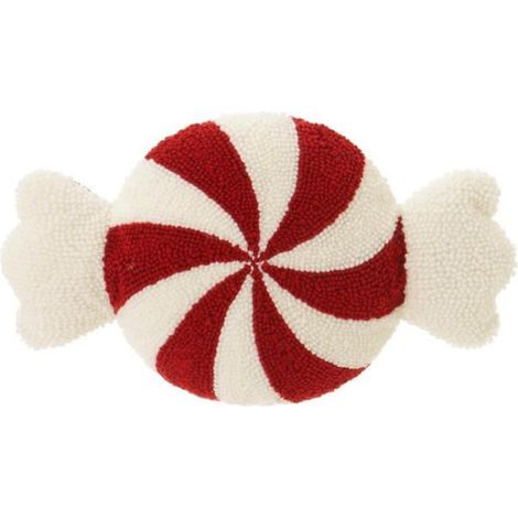 Coussin Noel - Forme Canne A Sucre - Décoration Hivernale Pour Canapé - 1 Pièce (1/5)