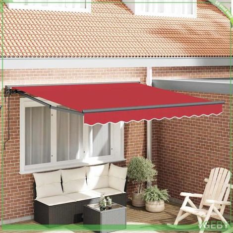 Auvent rétractable - 3330158 - Rouge - 300 x 250 cm - Télécommande (1/5)