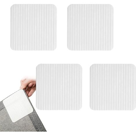 Clips de tapis antidérapants, clips de tapis lavables, autocollants de tapis antidérapants, adaptés aux sols en bois, aux sols composites, aux carreaux, au marbre et aux parquets, 10x10 cm, paquet de (1/5)
