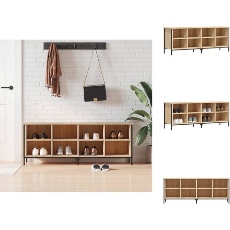 Schuhregale & -schränke - Living Schuhregal Sonoma-Eiche 131x35x50 cm Holzwerkstoff (1/5)