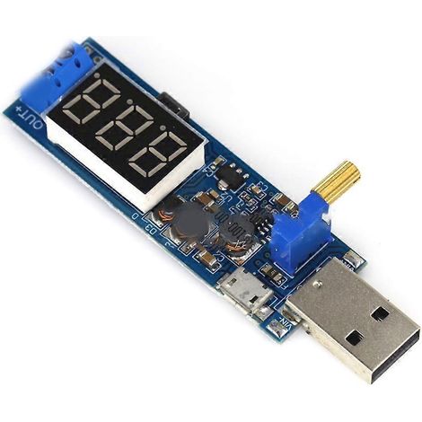 Module d'alimentation DC-DC élévateur/abaisseur avec convertisseur USB Boost pour courant continu 1,2 V-24 V. Bouton d'arrêt. (1/5)